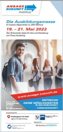 Ausbildungsmesse "Ansage Zukunft" vom 19. - 21. Mai 2022 in Marburg